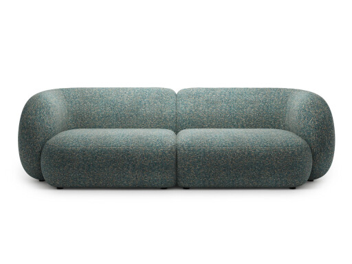 Canapea modulara 4 locuri, Kate, Micadoni, 243x99x76 cm, tesatura structurata, albastru melanj