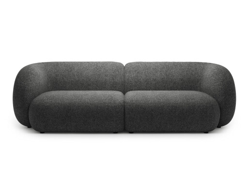 Canapea modulara 4 locuri, Kate, Micadoni, 243x99x76 cm, tesatura structurata, gri inchis melanj
