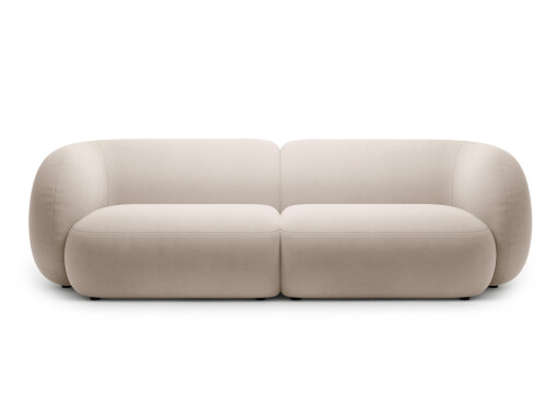 Canapea modulara 4 locuri, Kate, Micadoni, 243x99x76 cm, catifea, bej