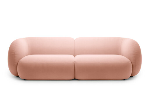 Canapea modulara 4 locuri, Kate, Micadoni, 243x99x76 cm, catifea, roz