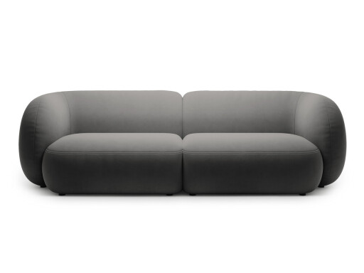 Canapea modulara 4 locuri, Kate, Micadoni, 243x99x76 cm, catifea, gri inchis