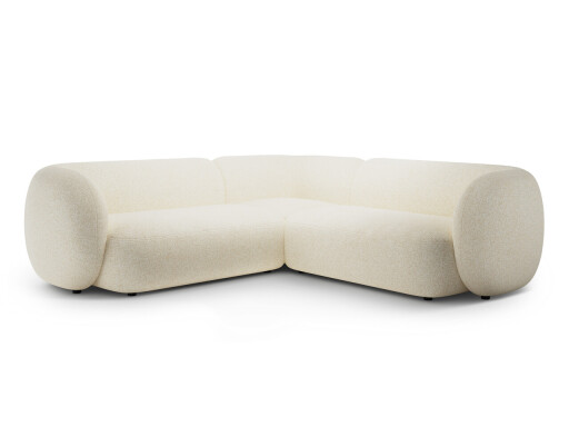 Coltar simetric 5 locuri, Kate, Micadoni, 252x252x76 cm, tesatura structurata, bej deschis