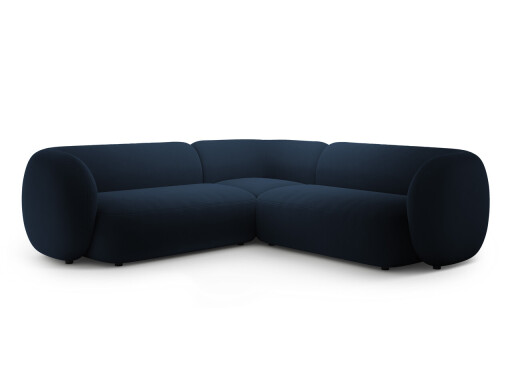 Coltar simetric 5 locuri, Kate, Micadoni, 252x252x76 cm, catifea, albastru regal