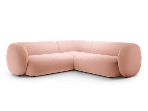 Coltar simetric 5 locuri, Kate, Micadoni, 252x252x76 cm, catifea, roz