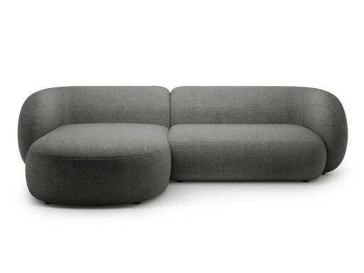 Coltar stanga 3 locuri, Kate, Micadoni, 285x176x76 cm, tesatura boucle, gri inchis