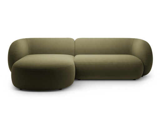 Coltar stanga 3 locuri, Kate, Micadoni, 285x176x76 cm, catifea, verde