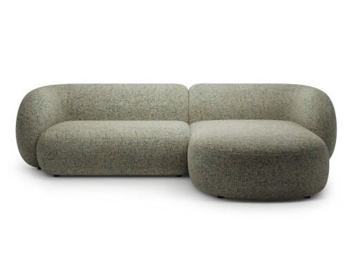 Coltar dreapta 3 locuri, Kate, Micadoni, 285x176x76 cm, tesatura structurata, verde muschi melanj