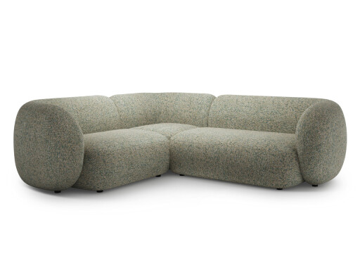 Coltar stanga 4 locuri, Kate, Micadoni, 252x220x76 cm, tesatura structurata, verde muschi melanj