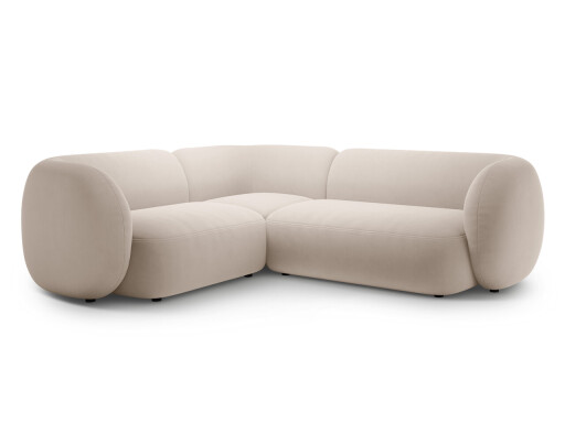 Coltar stanga 4 locuri, Kate, Micadoni, 252x220x76 cm, catifea, bej