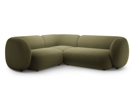 Coltar stanga 4 locuri, Kate, Micadoni, 252x220x76 cm, catifea, verde