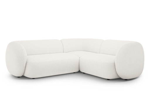 Coltar dreapta 4 locuri, Kate, Micadoni, 252x220x76 cm, tesatura boucle, alb