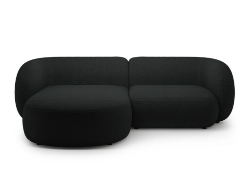 Coltar stanga 2 locuri, Kate, Micadoni, 255x176x76 cm, tesatura boucle, negru