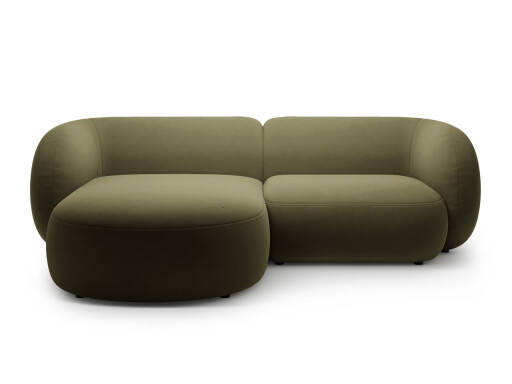 Coltar stanga 2 locuri, Kate, Micadoni, 255x176x76 cm, catifea, verde