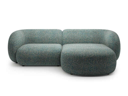 Coltar dreapta 2 locuri, Kate, Micadoni, 255x176x76 cm, tesatura structurata, albastru melanj