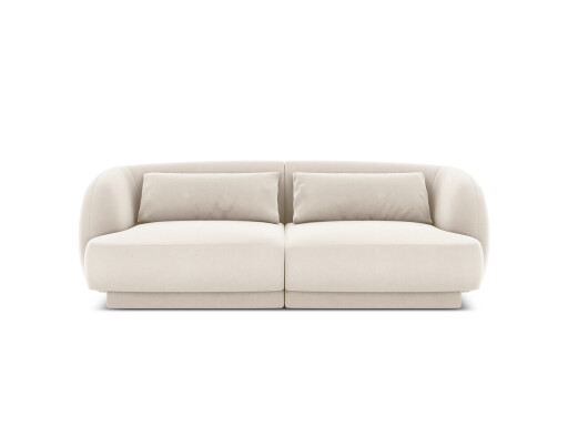 Canapea 2 locuri, Tulum, Cosmopolitan Design, 180x90x70 cm, catifea, bej deschis
