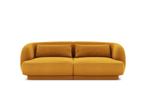 Canapea 2 locuri, Tulum, Cosmopolitan Design, 180x90x70 cm, catifea, galben