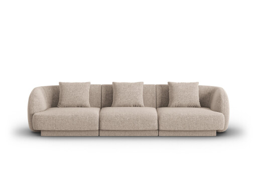Canapea 3 locuri, Tulum, Cosmopolitan Design, 255x90x70 cm, tesatura chenille, bej