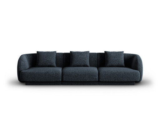 Canapea 3 locuri, Tulum, Cosmopolitan Design, 255x90x70 cm, tesatura chenille, albastru regal