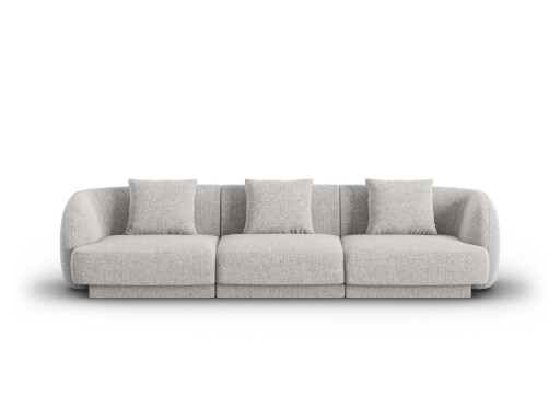 Canapea 3 locuri, Tulum, Cosmopolitan Design, 255x90x70 cm, tesatura chenille, gri deschis