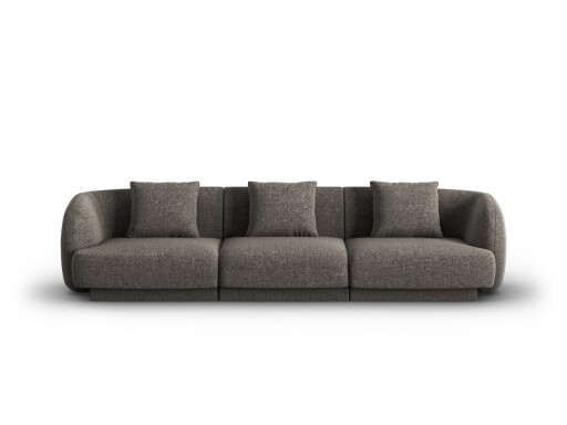 Canapea 3 locuri, Tulum, Cosmopolitan Design, 255x90x70 cm, tesatura chenille, gri