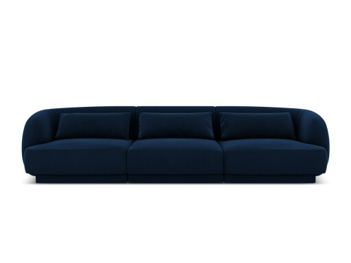 Canapea 3 locuri, Tulum, Cosmopolitan Design, 255x90x70 cm, catifea, albastru regal