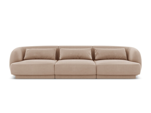 Canapea 3 locuri, Tulum, Cosmopolitan Design, 255x90x70 cm, catifea, bej