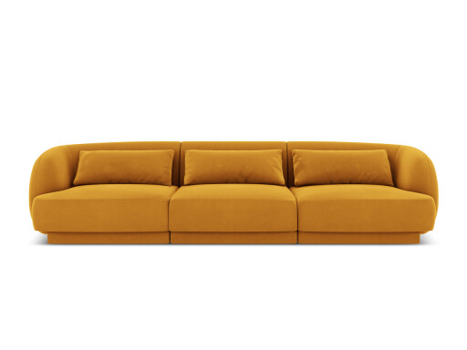 Canapea 3 locuri, Tulum, Cosmopolitan Design, 255x90x70 cm, catifea, galben