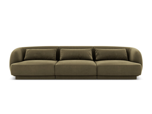Canapea 3 locuri, Tulum, Cosmopolitan Design, 255x90x70 cm, catifea, verde