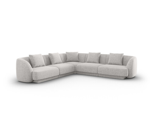 Coltar reversibil 5 locuri, Tulum, Cosmopolitan Design, 255x255x70 cm, tesatura chenille, gri deschis