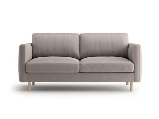 Canapea 2 locuri, Eden, Micadoni, 146x92x90 cm, catifea, gri beton