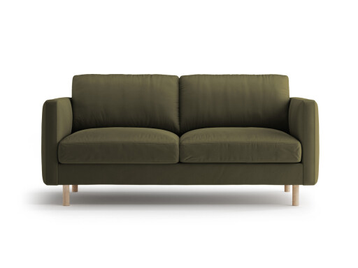 Canapea 2 locuri, Eden, Micadoni, 146x92x90 cm, catifea, verde muschi melanj