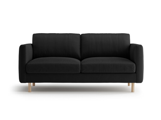Canapea 2 locuri, Eden, Micadoni, 146x92x90 cm, catifea, negru