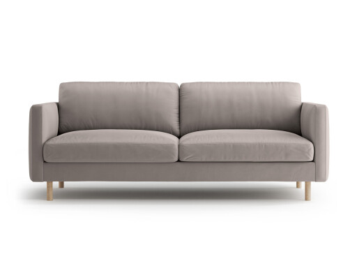 Canapea 3 locuri, Eden, Micadoni, 173x92x90 cm, catifea, gri beton