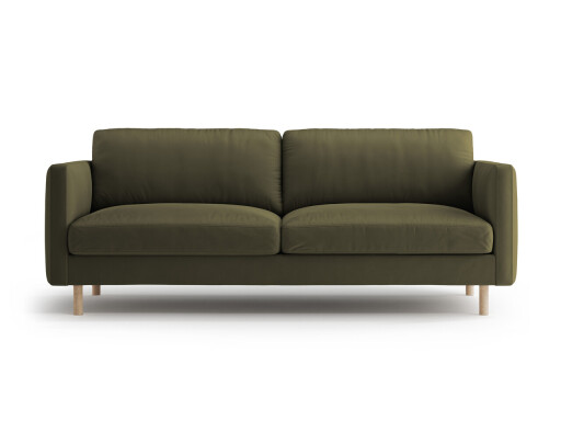 Canapea 3 locuri, Eden, Micadoni, 173x92x90 cm, catifea, verde muschi melanj
