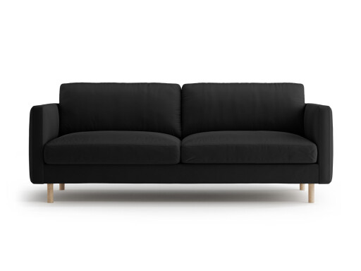 Canapea 3 locuri, Eden, Micadoni, 173x92x90 cm, catifea, negru