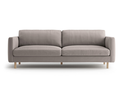 Canapea 4 locuri, Eden, Micadoni, 209x92x90 cm, catifea, gri beton