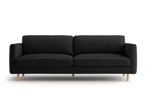 Canapea 4 locuri, Eden, Micadoni, 209x92x90 cm, catifea, negru