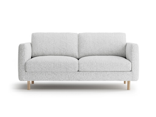 Canapea 2 locuri, Eden, Micadoni, 146x92x90 cm, tesatura structurata, gri deschis melanj