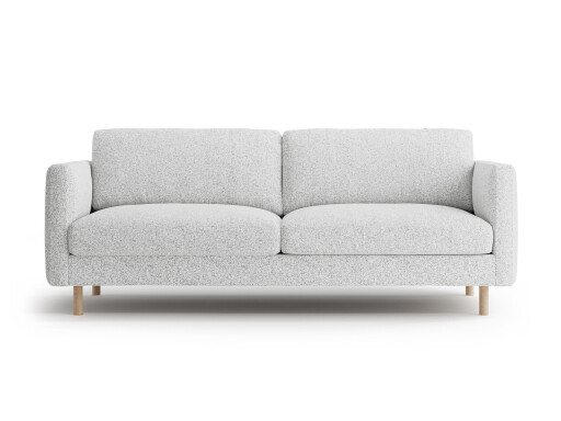 Canapea 3 locuri, Eden, Micadoni, 173x92x90 cm, tesatura structurata, gri deschis melanj