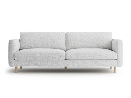 Canapea 4 locuri, Eden, Micadoni, 209x92x90 cm, tesatura structurata, gri deschis melanj