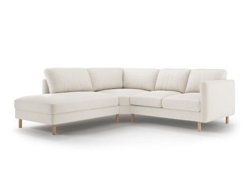 Coltar stanga 4 locuri, Eden, Micadoni, 267x234x90 cm, catifea, bej