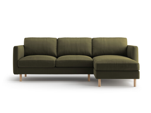 Coltar dreapta 3 locuri, Eden, Micadoni, 250x150x90 cm, catifea, verde muschi melanj