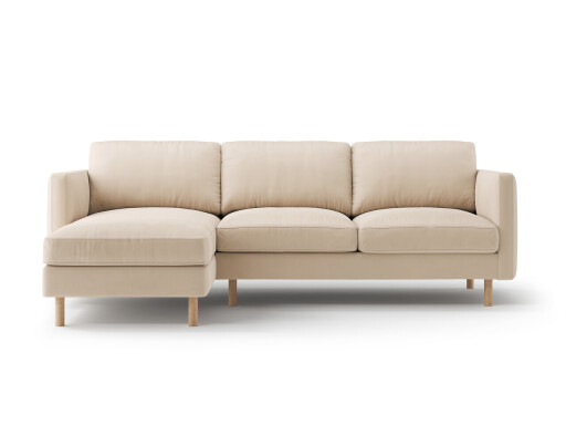 Coltar stanga 3 locuri, Eden, Micadoni, 250x150x90 cm, catifea, bej nude