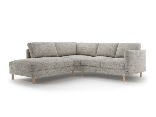 Coltar stanga 4 locuri, Eden, Micadoni, 267x234x90 cm, tesatura structurata, bej melange