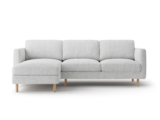 Coltar stanga 3 locuri, Eden, Micadoni, 250x150x90 cm, tesatura structurata, gri deschis melanj
