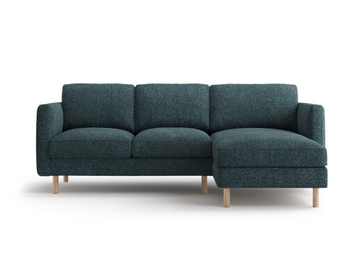 Coltar dreapta 3 locuri, Eden, Micadoni, 223x150x90 cm, tesatura structurata, verde albastrui melanj