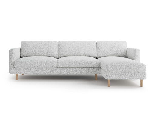 Coltar dreapta 4 locuri, Eden, Micadoni, 286x150x90 cm, tesatura structurata, gri deschis melanj