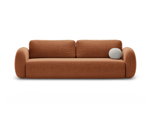 Canapea extensibila 3 locuri, Tonale, Cosmopolitan Design, 262x105x88 cm, tesatura chenille, caramiziu