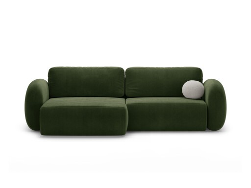 Coltar extensibil reversibil 4 locuri, Tonale, Cosmopolitan Design, 262x149x88 cm, catifea, verde army