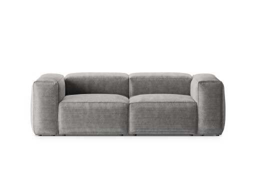 Canapea 2 locuri, Bergamo, Cosmopolitan Design, 224x108x70 cm, catifea chenille raiata, gri deschis